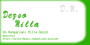 dezso milla business card
